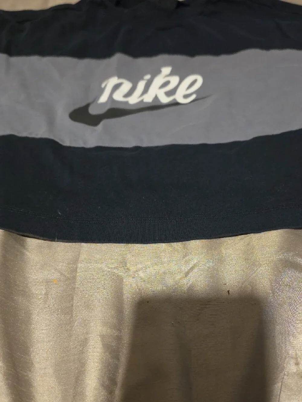 Nike Kids Colorblock Sweatshirt Crop Top - Black & Gray